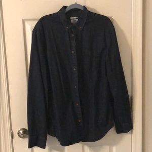 Dark wash denim style button up